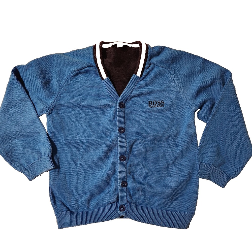 Baby Blue "Boss" Knit Cardigan Sweater‎ 3T